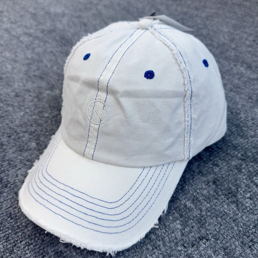 Ninth Hall Cypress Hat Distressed Natural White Cotton Adjustable Strap Dad Cap